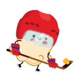 pop corn jouant au hockey