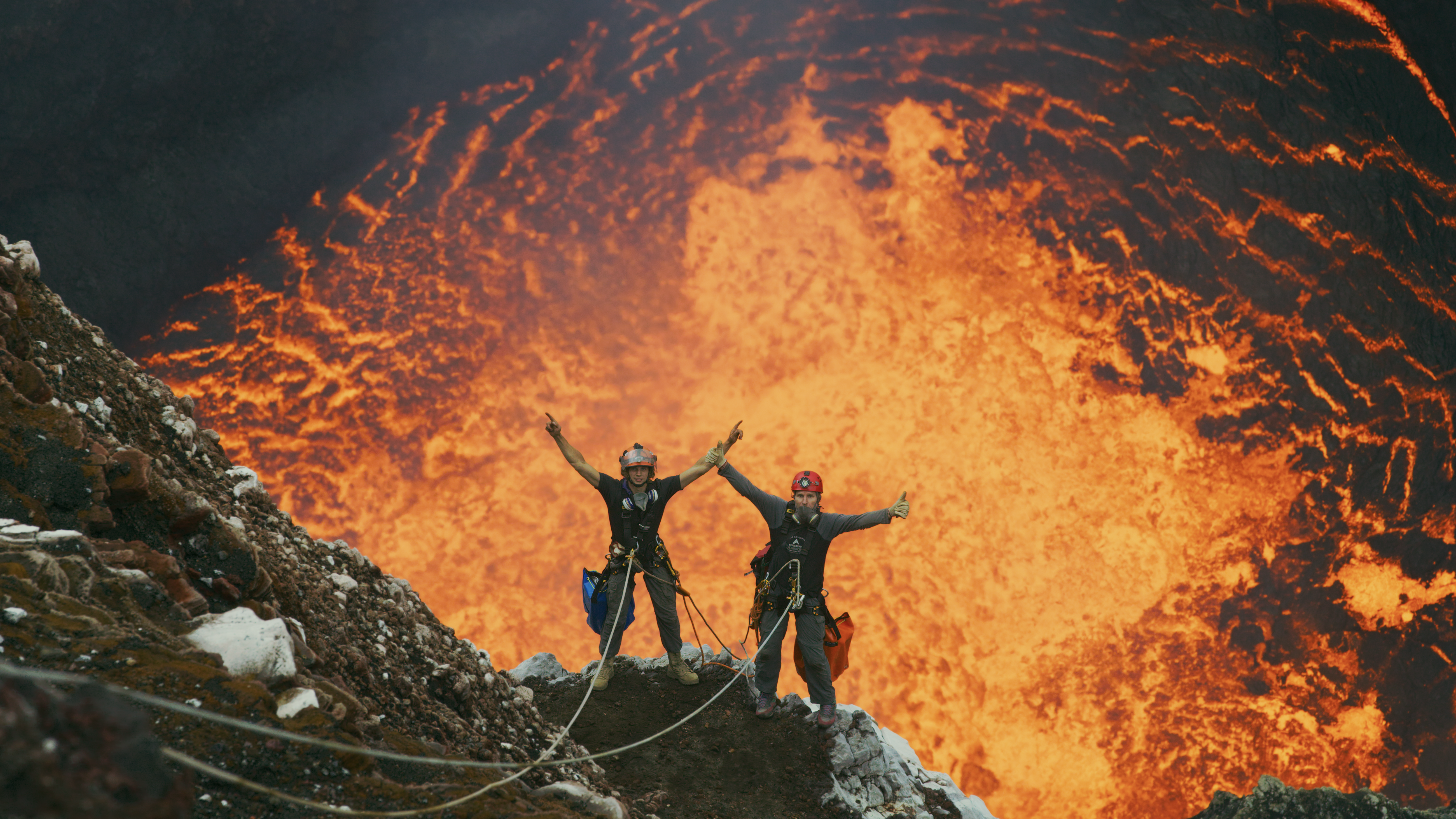 un volcan en eruption